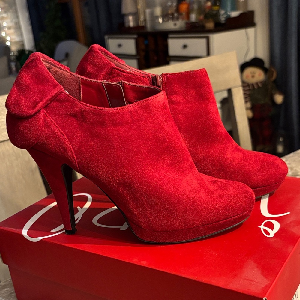 Impo Red Suede Heeled Boots